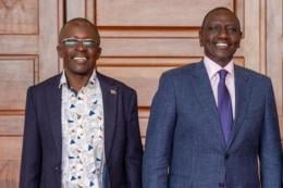 File image of President William Ruto and Jaoko Oburu.
